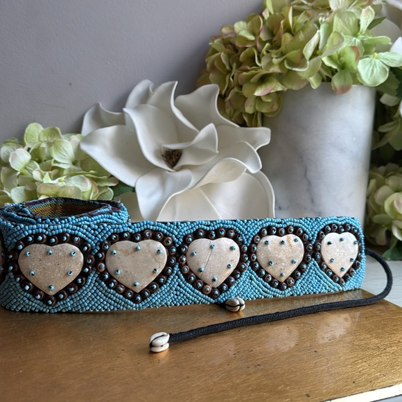 VNWOT! Genuine Stone and Hand Beaded 2.5” Belt main image 9